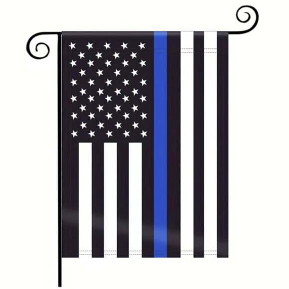 Flag US Thin Blue Line Thin Patriotic Yard Lawn Garden Outdoor Indoor Blue Black - Picture 16 of 16